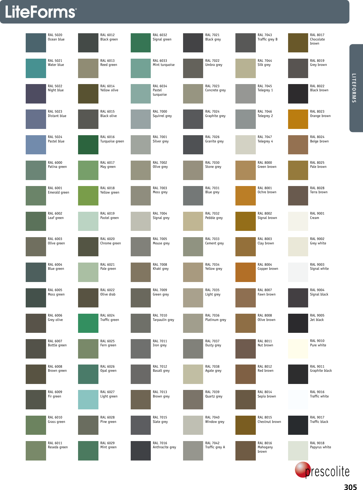 Page 2 of 2 - Pre Liteforms Colors