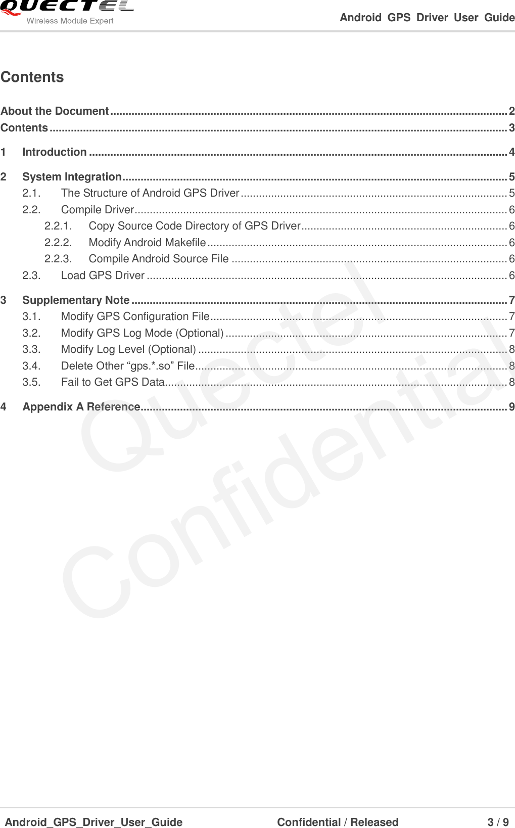 Page 4 of 10 - Quectel Android GPS Driver User Guide V1.1