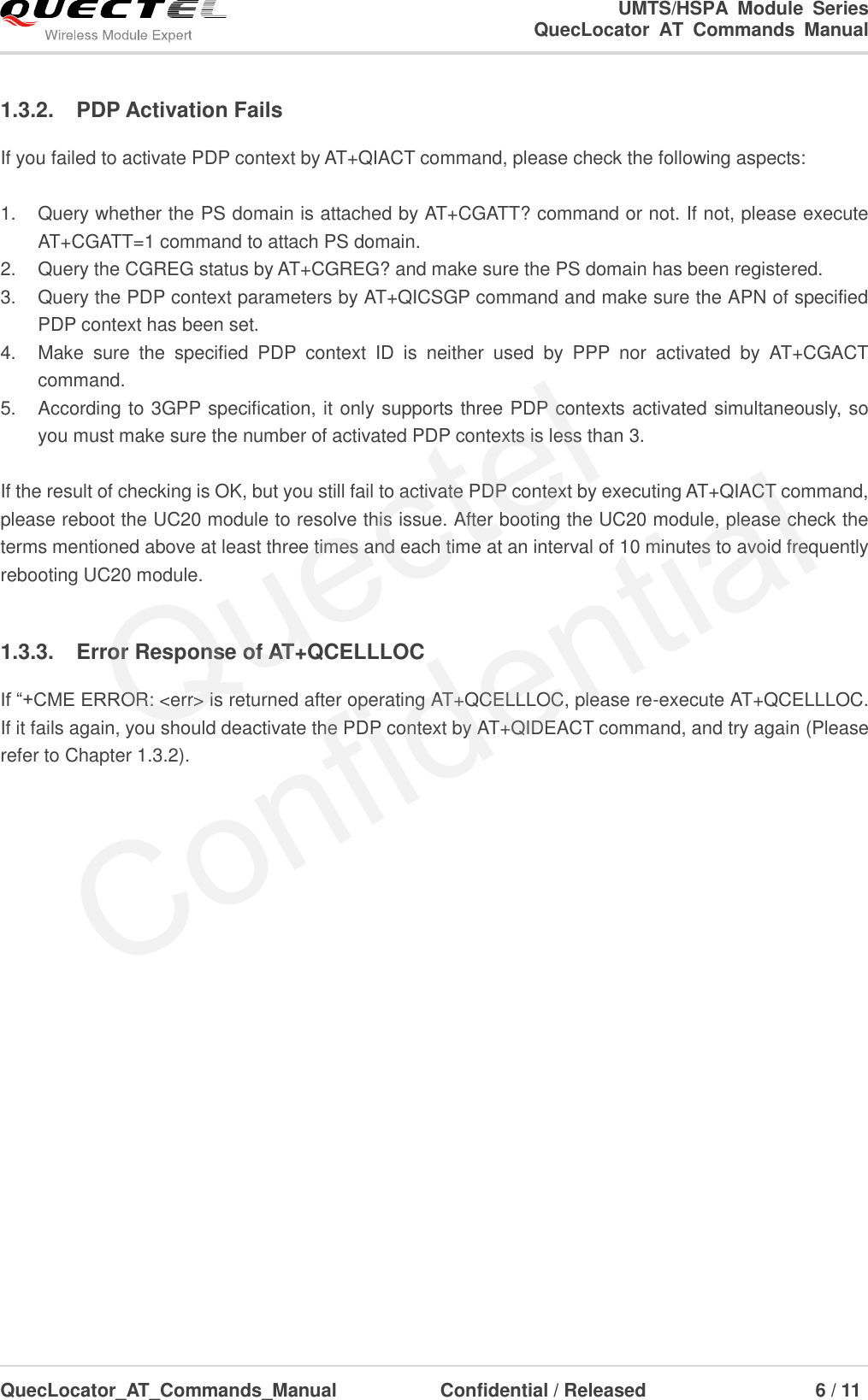 Page 7 of 12 - Quectel Quec Locator AT Commands Manual V1.0
