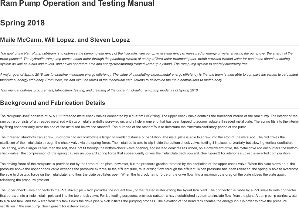 Page 1 of 8 - Ram Pump  Fabrication Manual