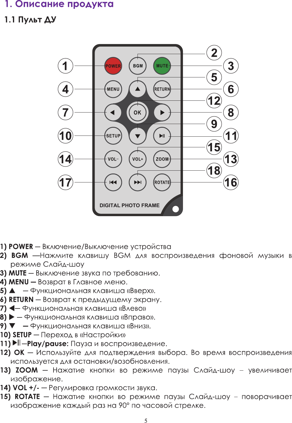 Page 5 of 11 - RDF-808W Manual