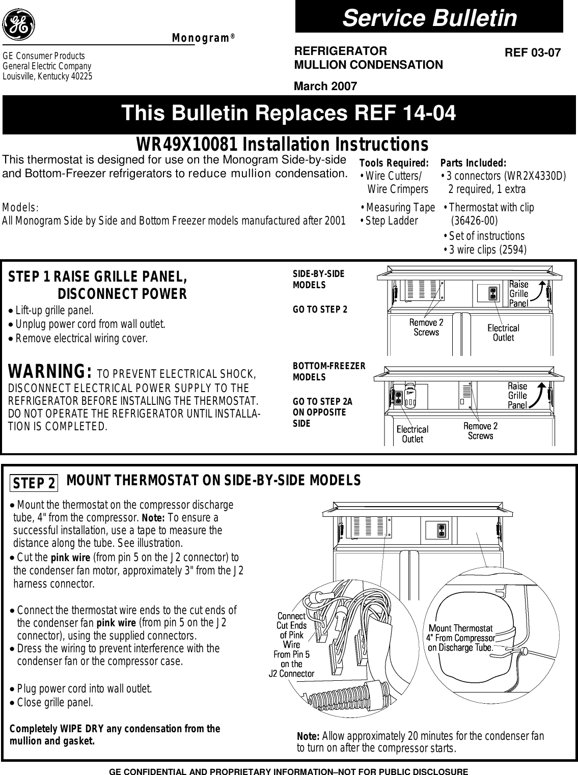 Page 1 of 2 - 1  REF03-07 Refrigerator Mullion Condensation