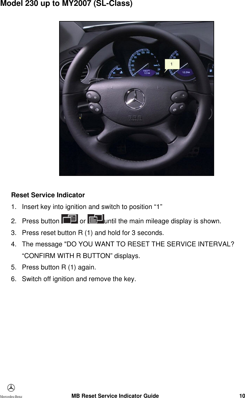 Page 10 of 12 - Reset Service Indicator  - Guide