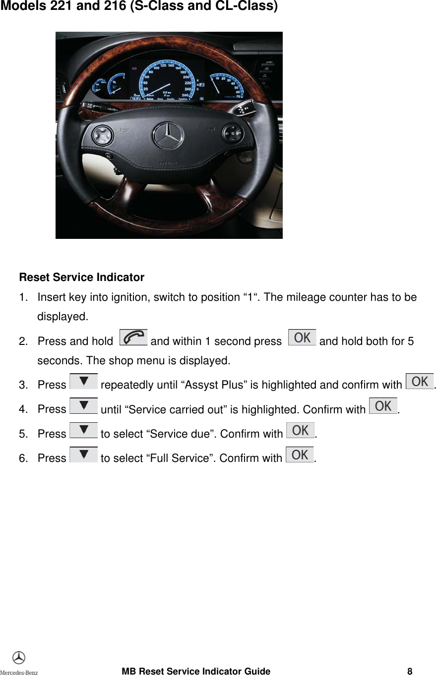 Page 8 of 12 - Reset Service Indicator  - Guide