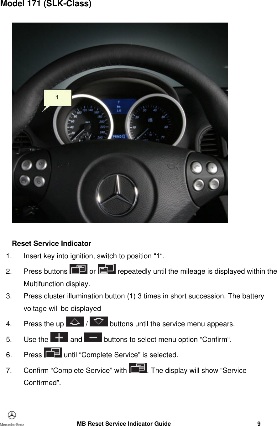 Page 9 of 12 - Reset Service Indicator  - Guide