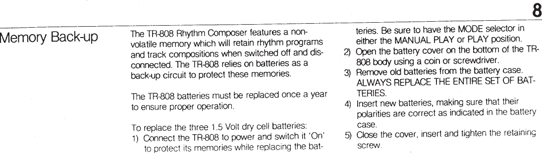 Page 10 of 12 - TR-808 Owners Manual Roland