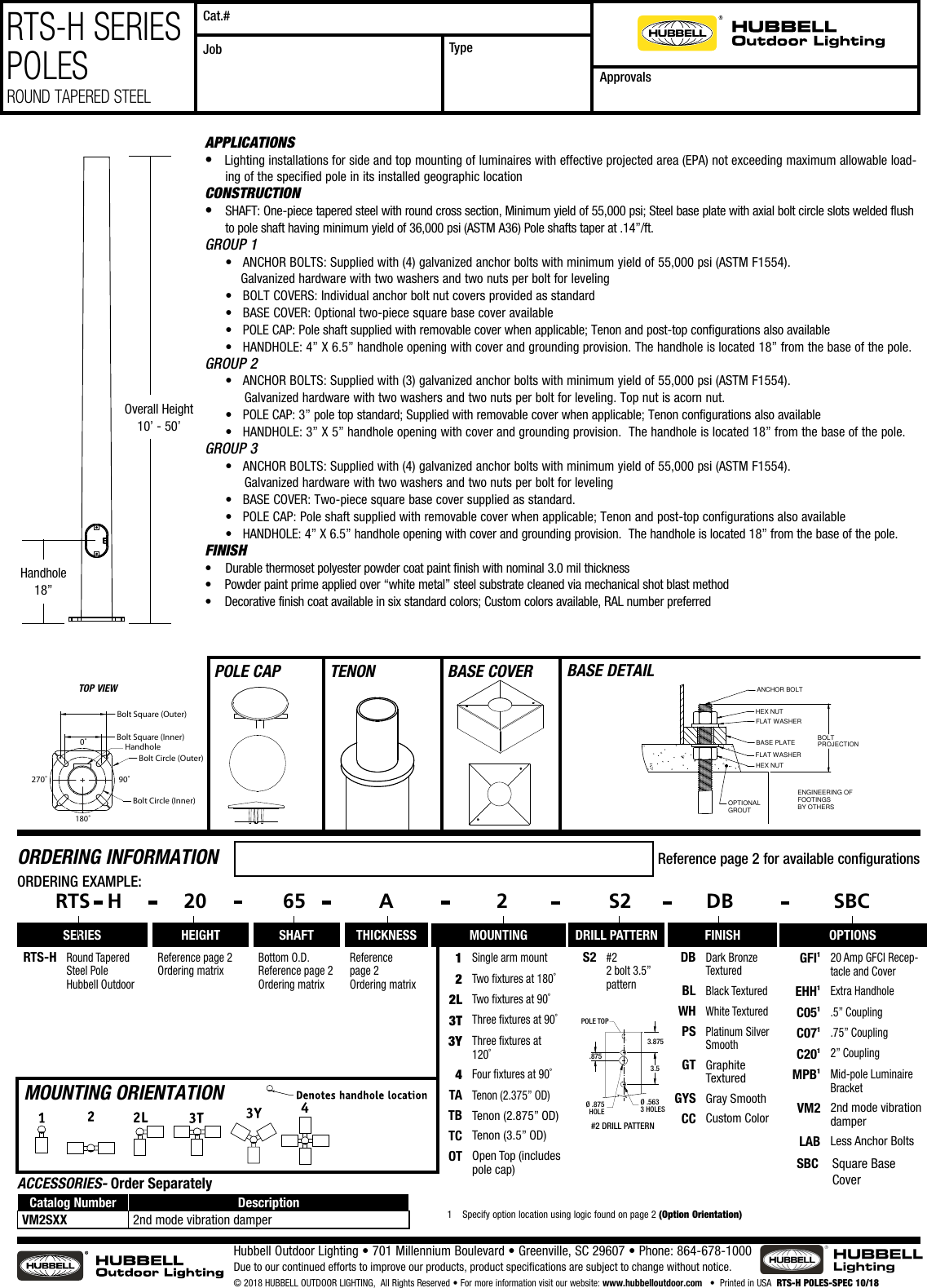Page 1 of 3 - RTS-H Poles Spec Sheet