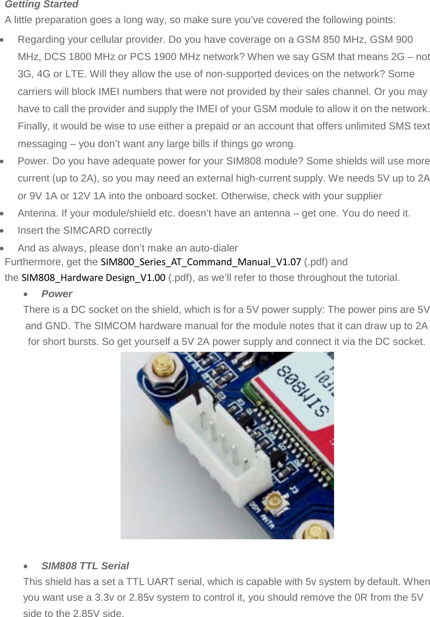 Page 2 of 8 - SIM808 V2.2.5 User Manual V1.4