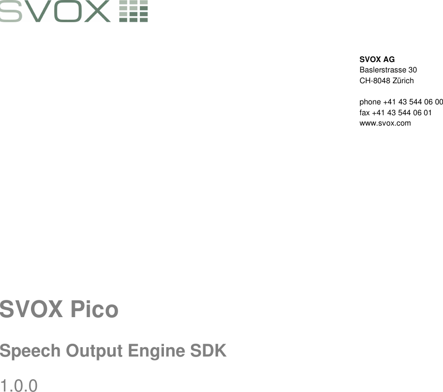 Svox Pico Manual X Svox Pico Manual