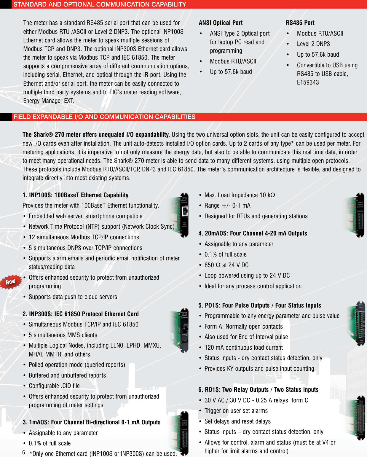 Page 6 of 12 - Shark 270 Meter Brochure V.1.07 Shark-270-revenue-energy-meter-brochure E159710