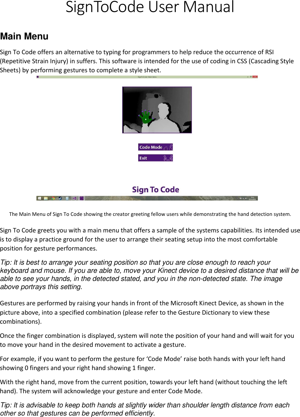 Sign To Code User Manual