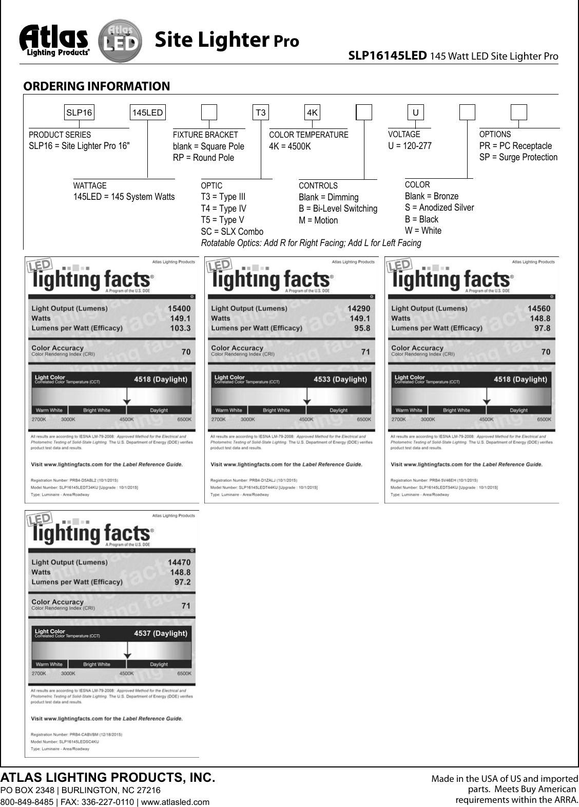 Page 2 of 2 - SLP16145LED_cut_sheet  SLP16145LED Cut Sheet