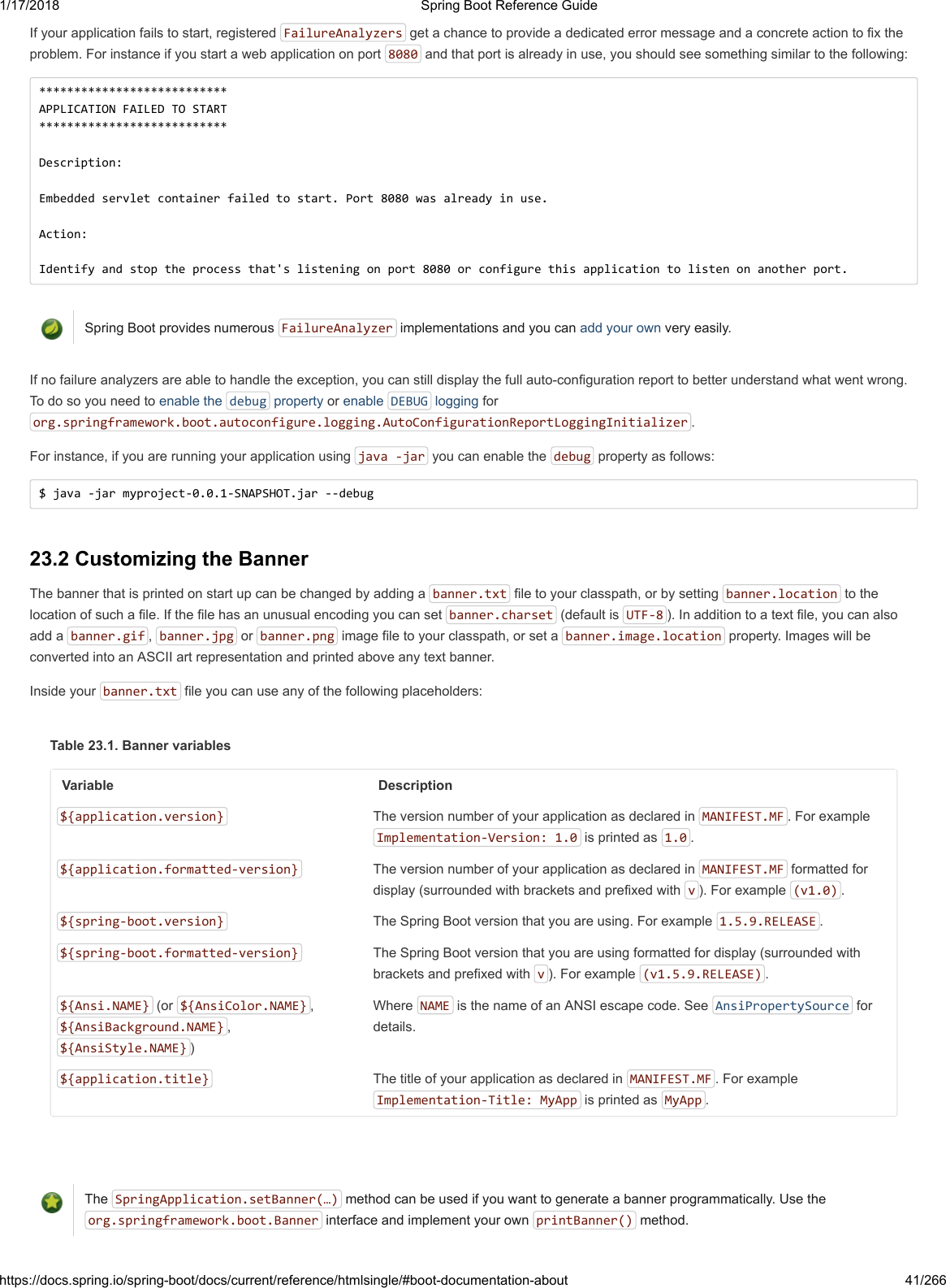 Spring Boot Reference Guide