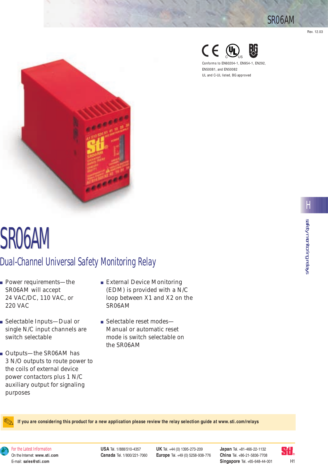 Page 1 of 5 - SR06AM Datasheet  En 201507 J228I-E-01