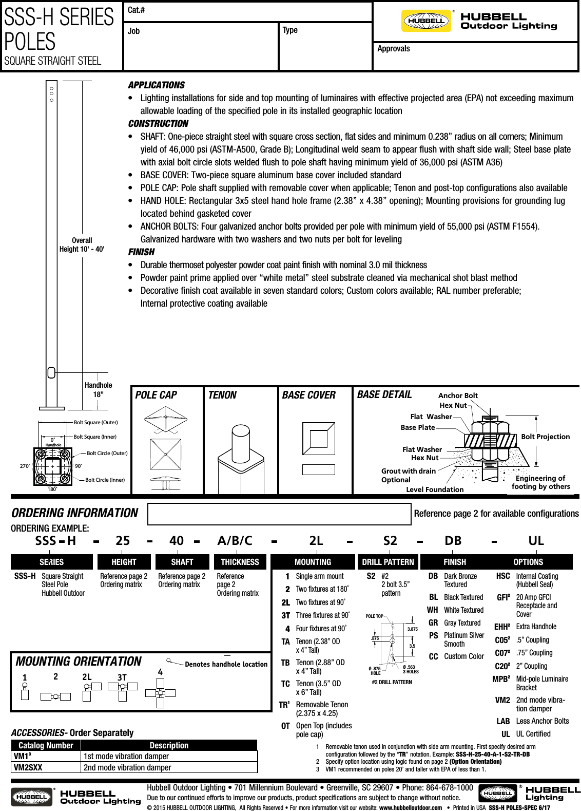 Page 1 of 4 - SSS-H Poles Spec Sheet