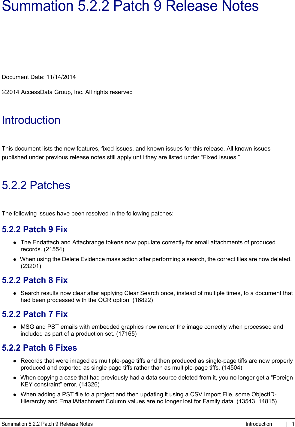 Page 1 of 12 - Sum_5_2_2_RN_Patch_9_update  Summation 5.2.2 P9 RN