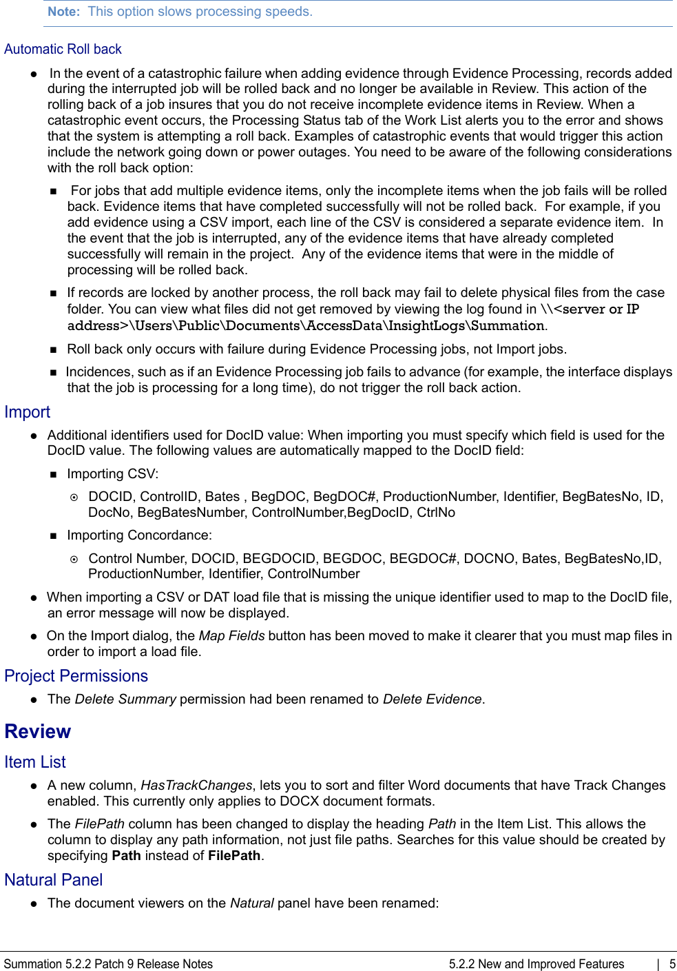 Page 5 of 12 - Sum_5_2_2_RN_Patch_9_update  Summation 5.2.2 P9 RN