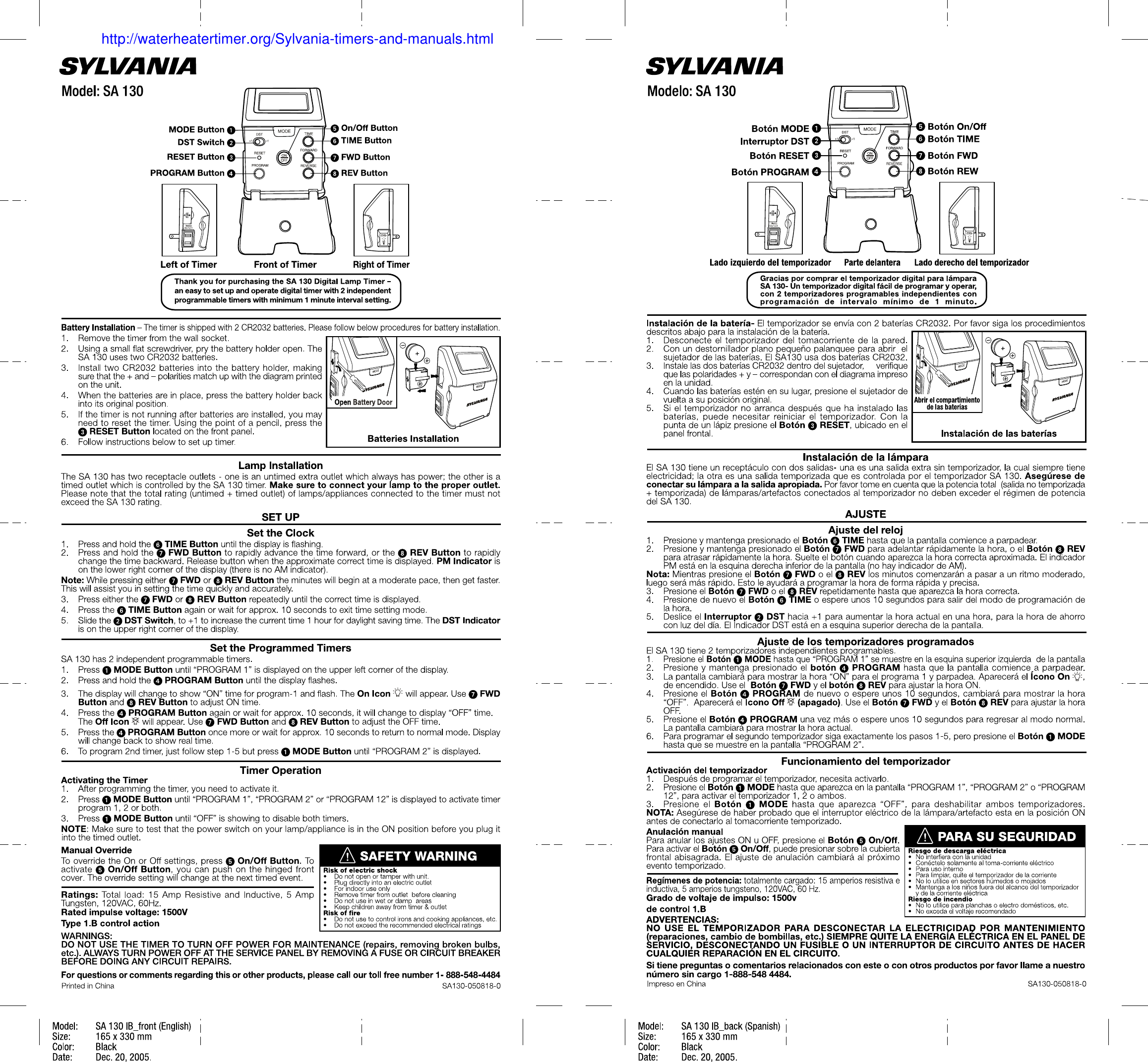 Page 1 of 2 - Sylvania-SA130-Manua.. Sylvania-SA130-Manual