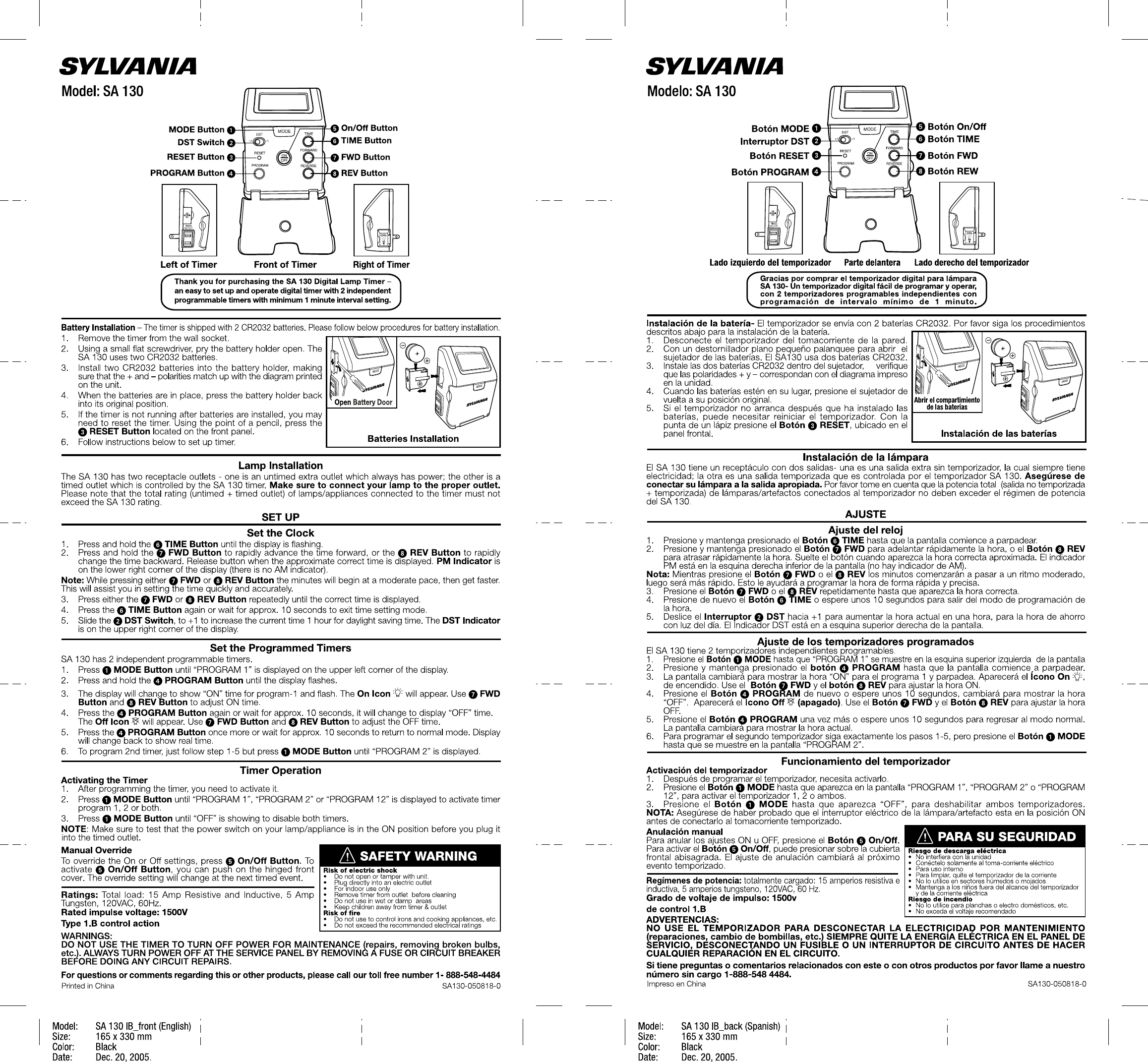 Page 2 of 2 - Sylvania-SA130-Manua.. Sylvania-SA130-Manual