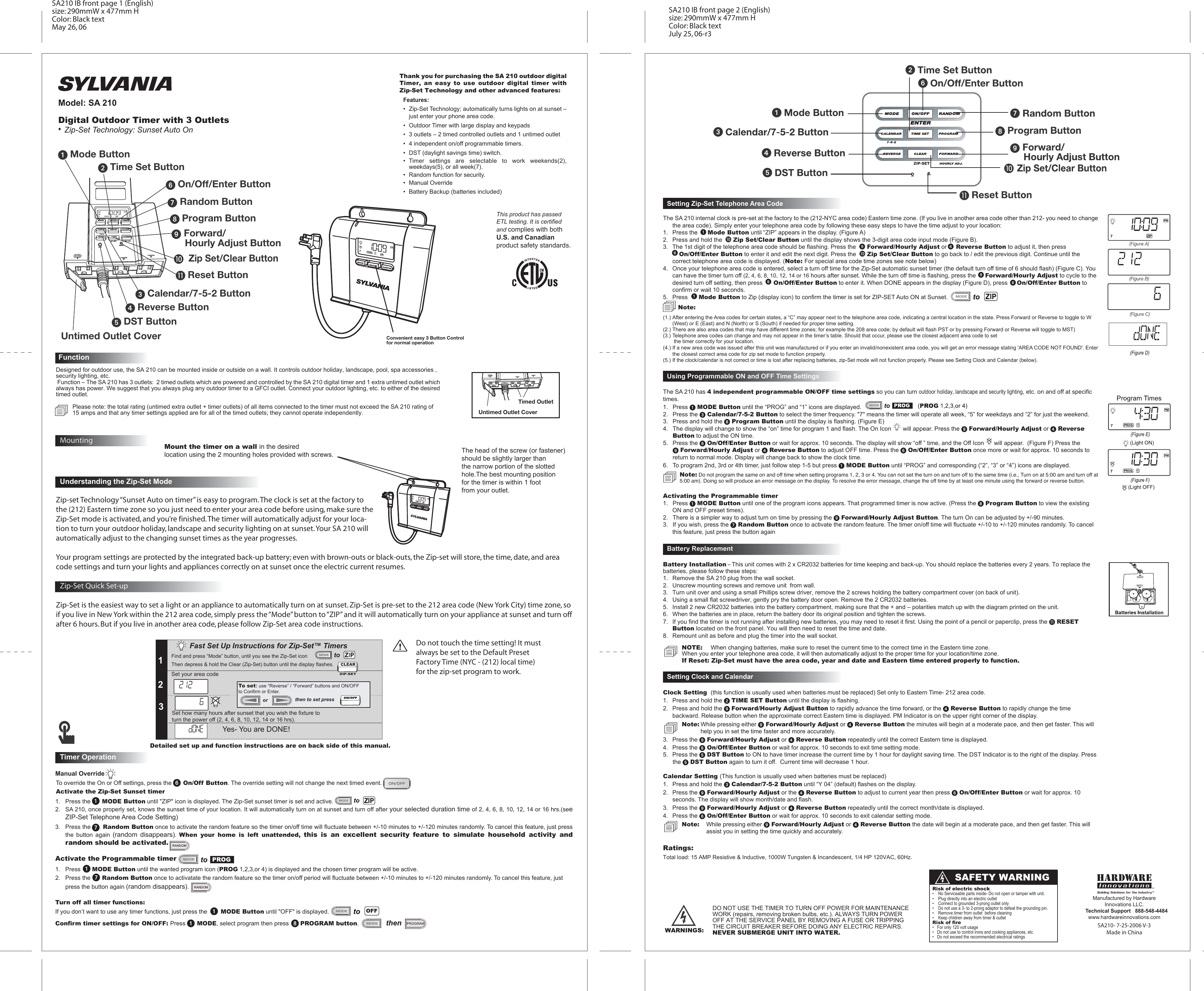 Page 2 of 2 - SA210 IB 517 Sylvania-SA220-Manua.. Sylvania-SA220-Manual