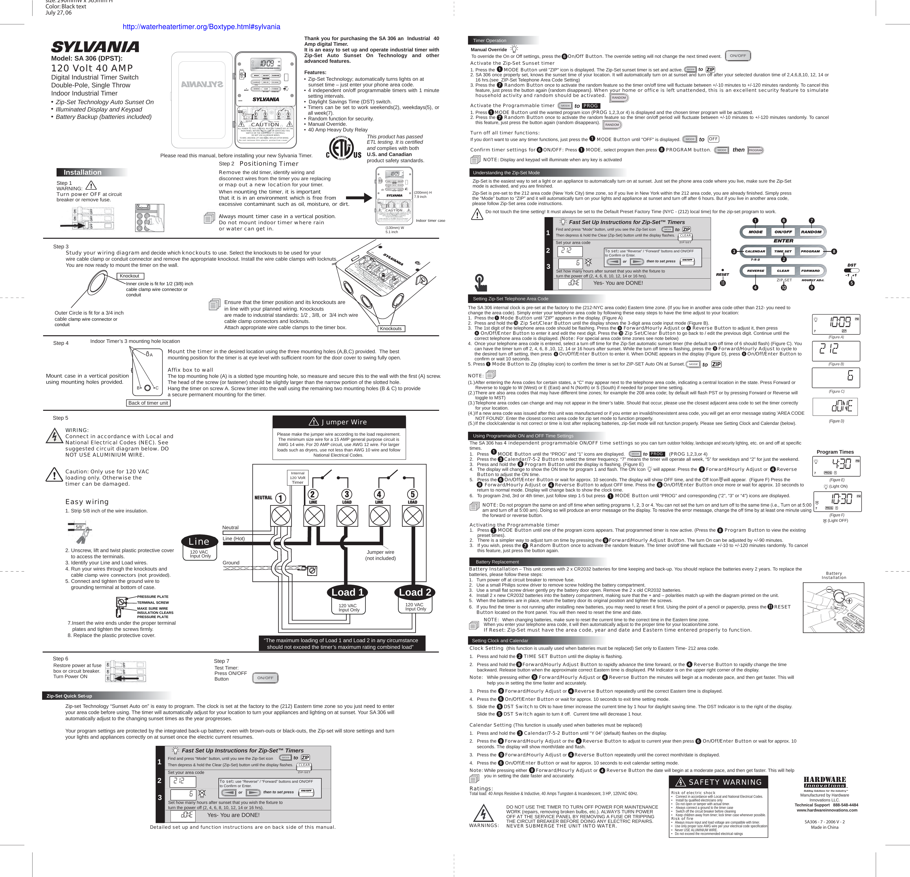 Page 1 of 4 - Sylvania-SA306-manua.. Sylvania-SA306-manual