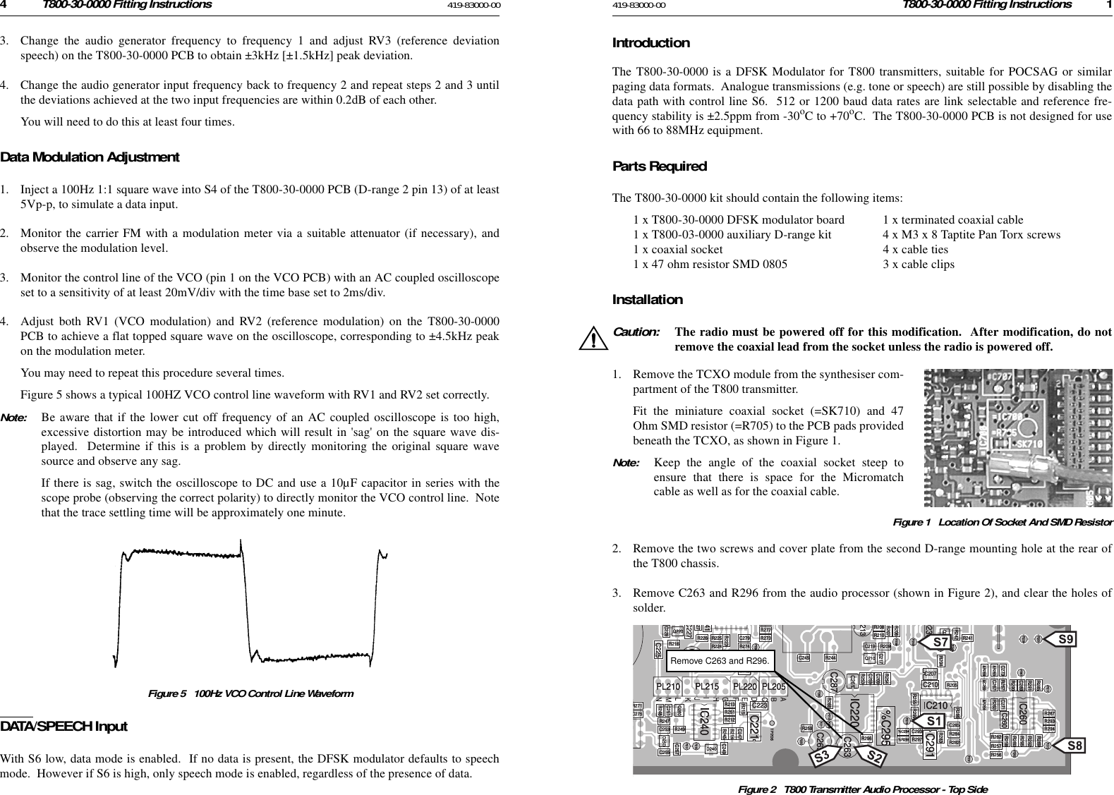 Page 1 of 2 - D T800/T800 SERIES 2 MANUALS/Paging/T800-30 FITTING INS/T800-30 Inst. (Paging) T800-30