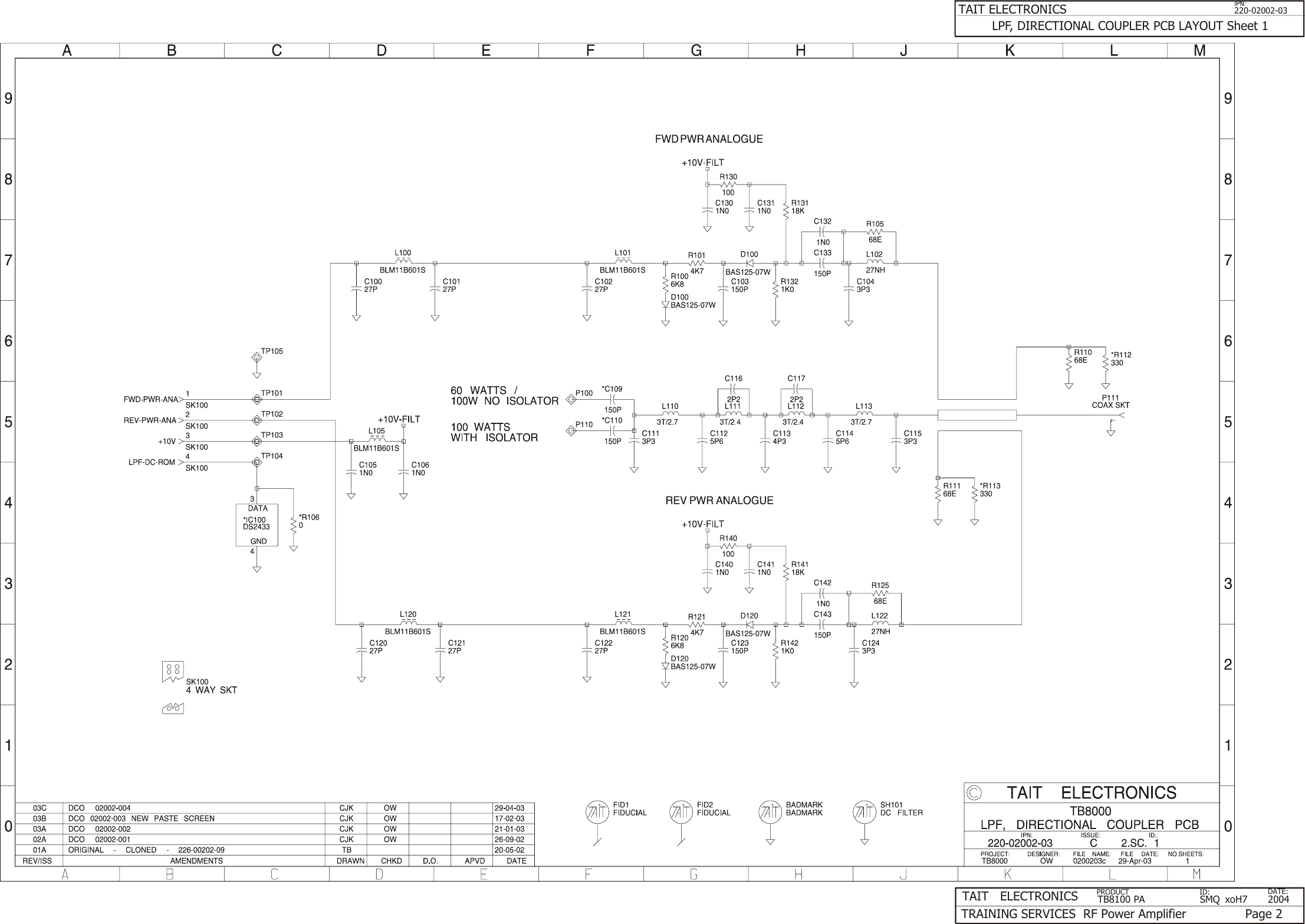 Page 2 of 2 - LPF-DIR-CUPLR TB8100 Circuits/Training Circuits/TB8100_11_PA_UHF_LPF-DIR-CUPLR 11 PA UHF