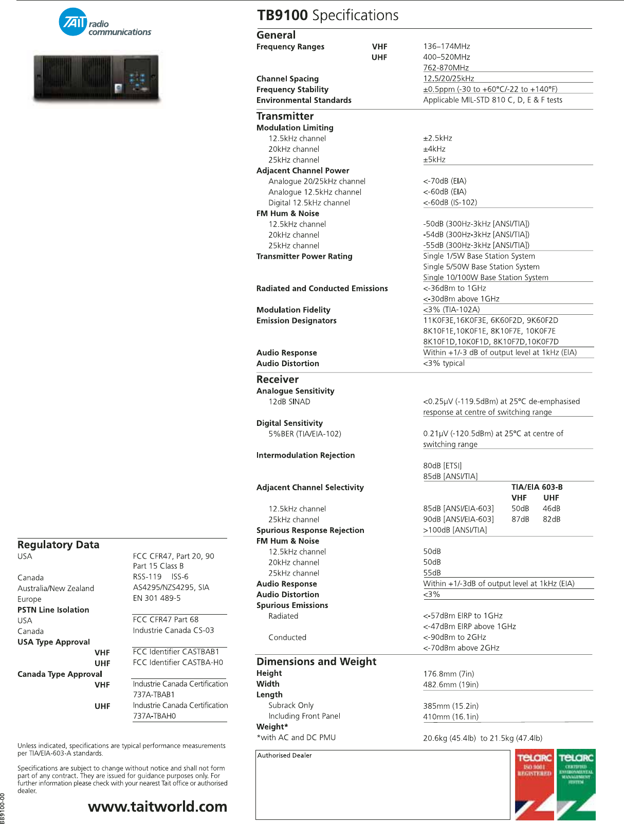 Page 4 of 4 - Tx9000/TB9000/Brochure/TB9100 Brochure TB9100