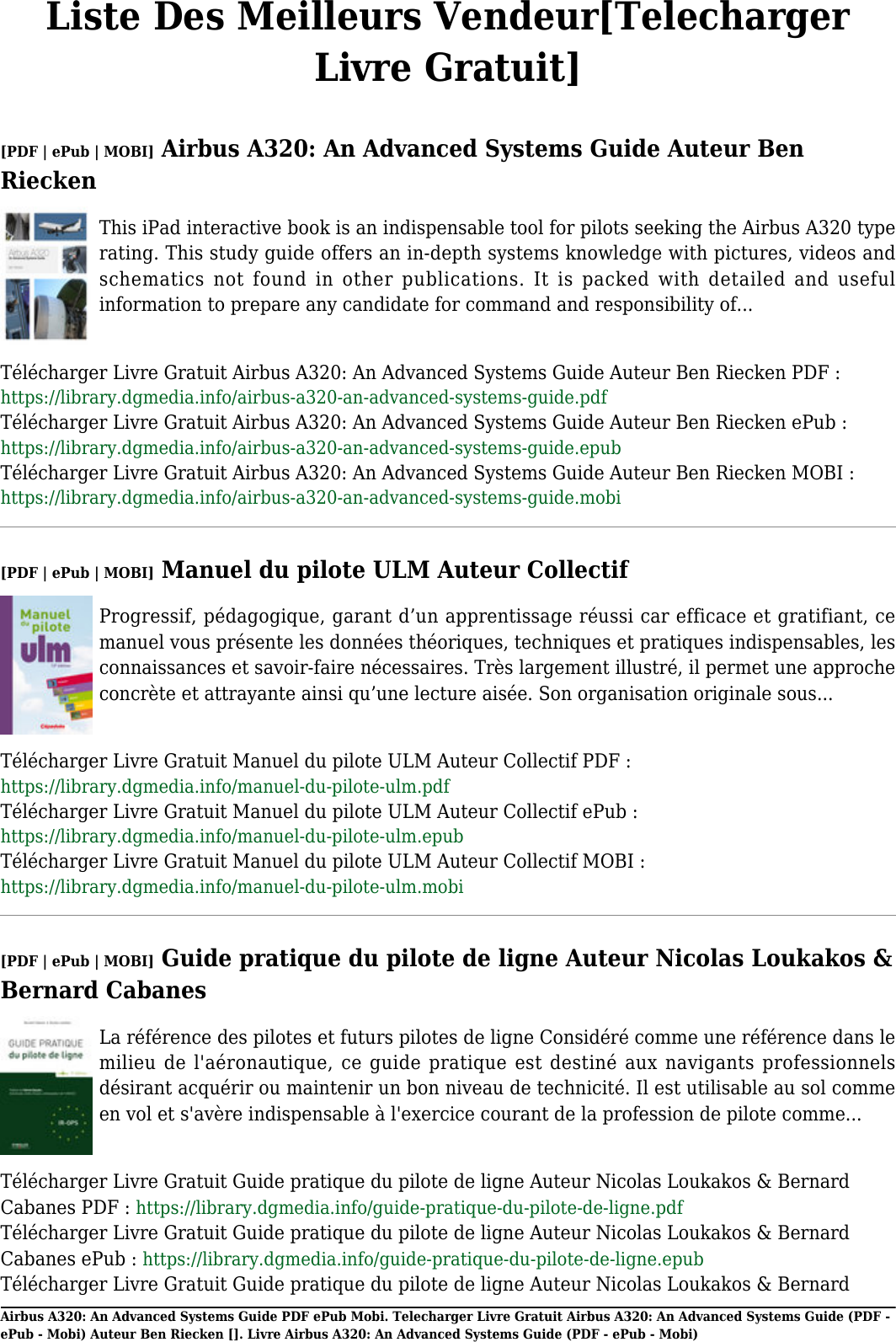 Page 3 of 10 - Ebook Gratuit Airbus A320: An Advanced Systems Guide (PDF - EPub Mobi) Auteur Ben Riecken Télécharger Livre A320- E Pub Par%2