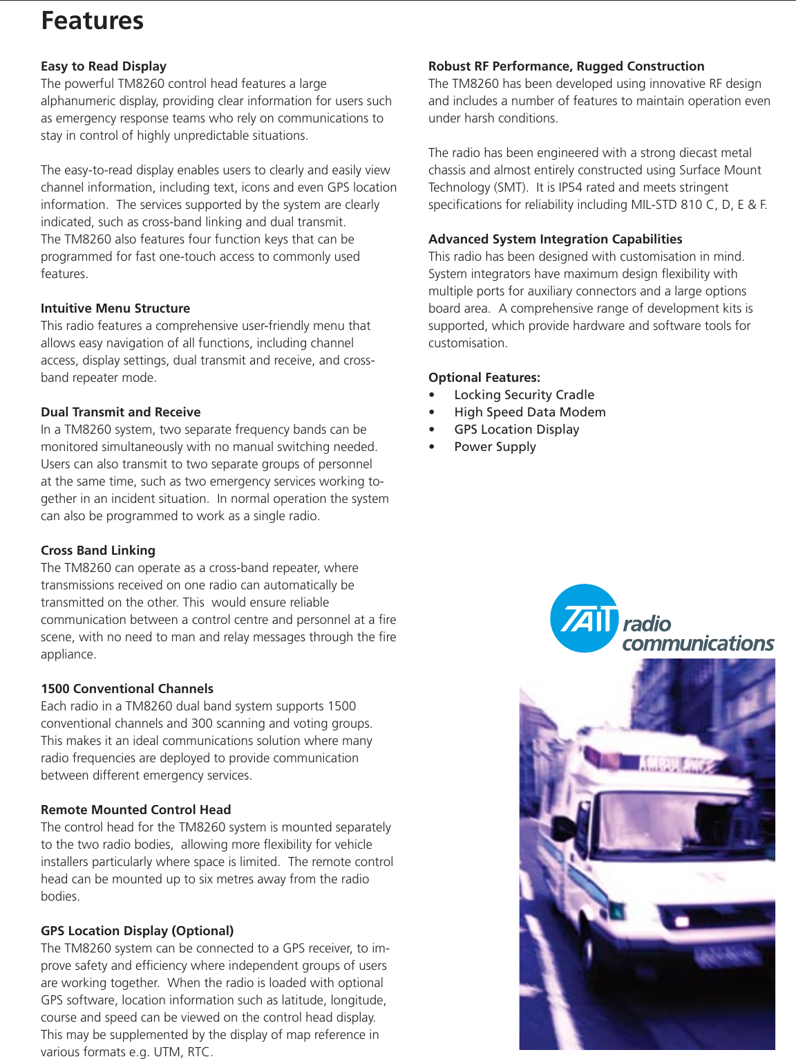 Page 3 of 4 - TM8000/TM8260/TM8260 Brochure BM8260-00_ENG_lowres TM8260 BM8260-00 ENG Lowres
