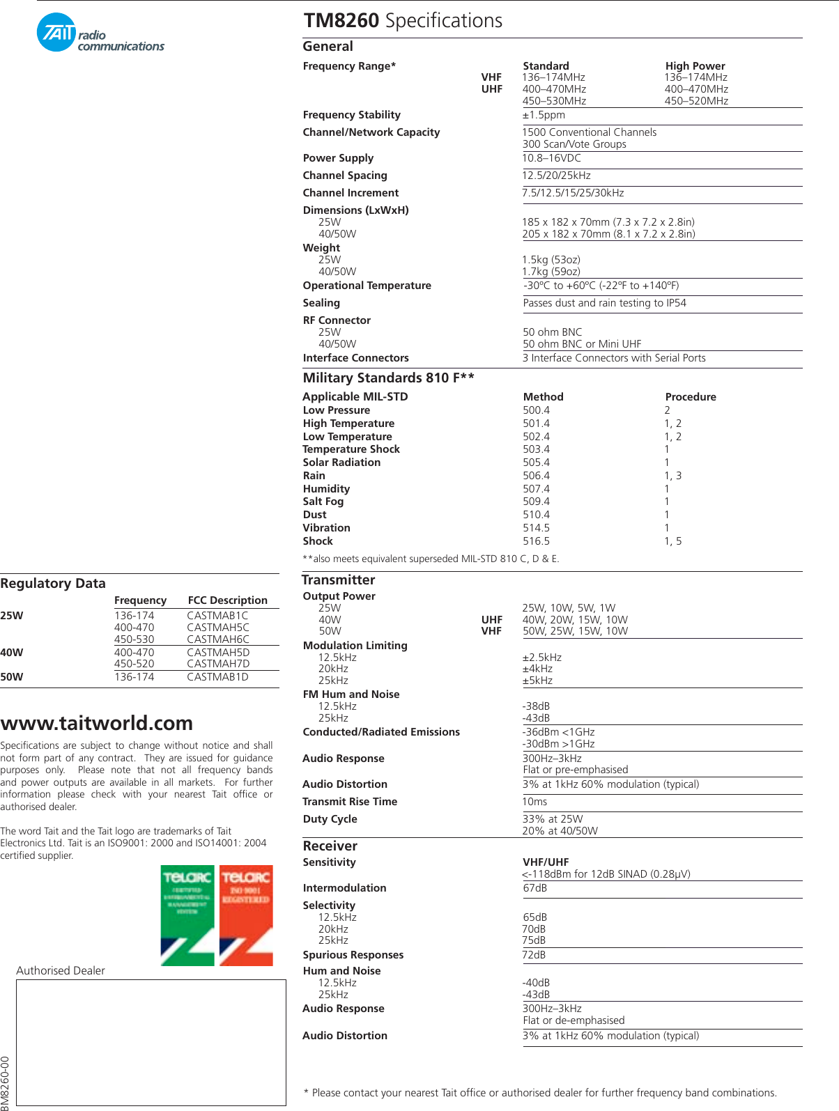 Page 4 of 4 - TM8000/TM8260/TM8260 Brochure BM8260-00_ENG_lowres TM8260 BM8260-00 ENG Lowres
