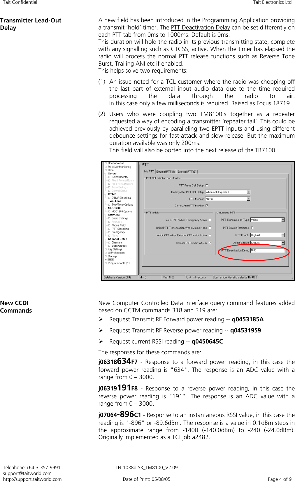 Page 4 of 9 - TECHNOTE/TM8000/TN-1038b_SR_TM8100 Firmware V2.09 And Programming Applicatio TN-1038b SR TM8100