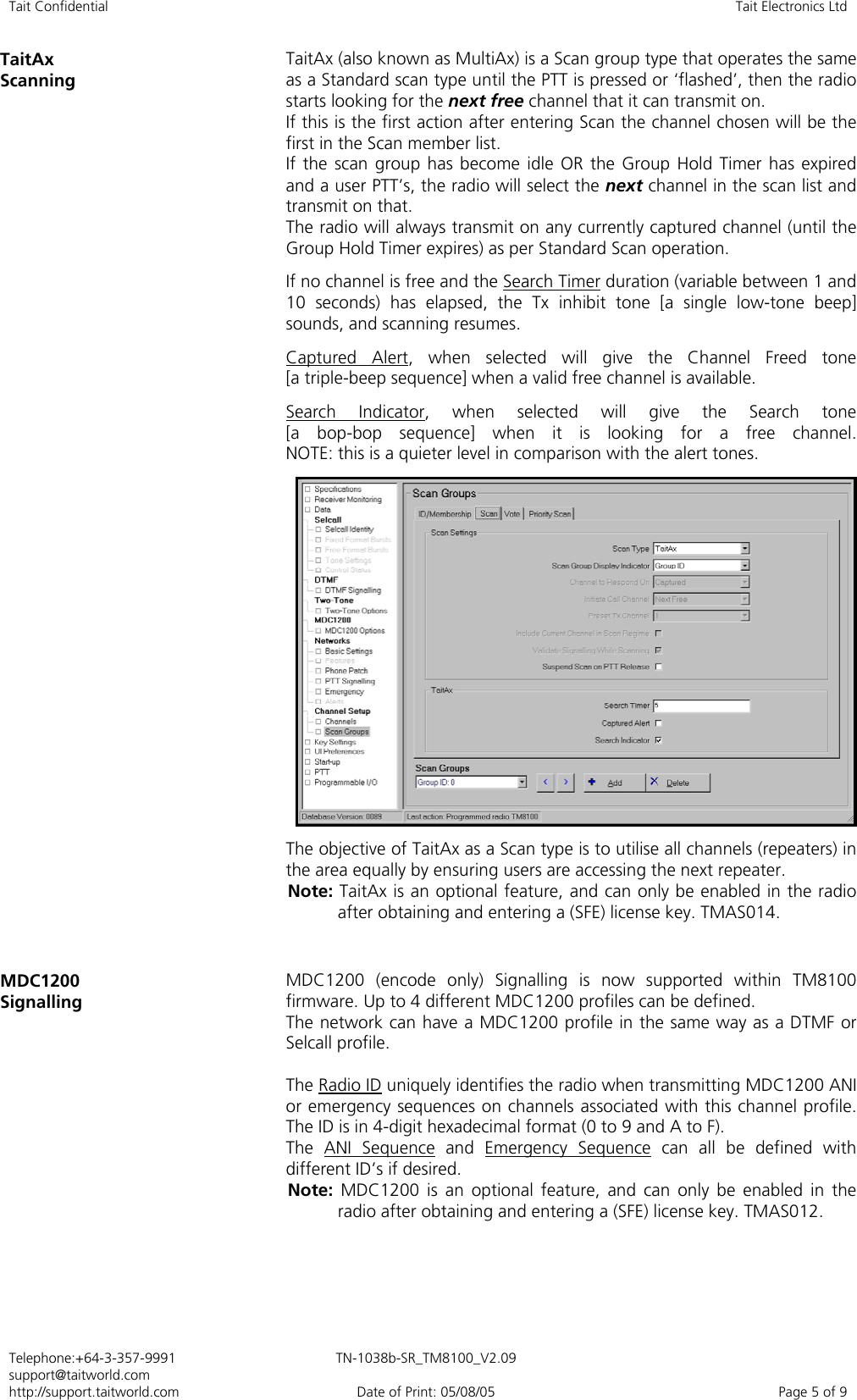 Page 5 of 9 - TECHNOTE/TM8000/TN-1038b_SR_TM8100 Firmware V2.09 And Programming Applicatio TN-1038b SR TM8100