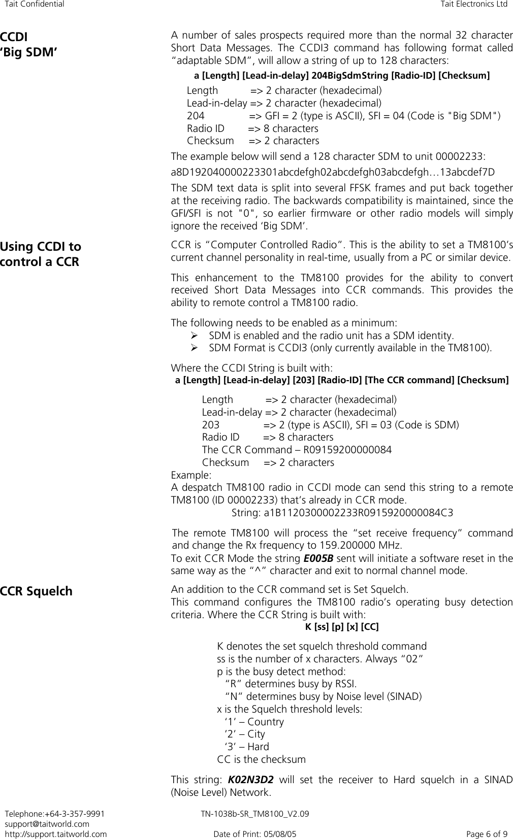 Page 6 of 9 - TECHNOTE/TM8000/TN-1038b_SR_TM8100 Firmware V2.09 And Programming Applicatio TN-1038b SR TM8100