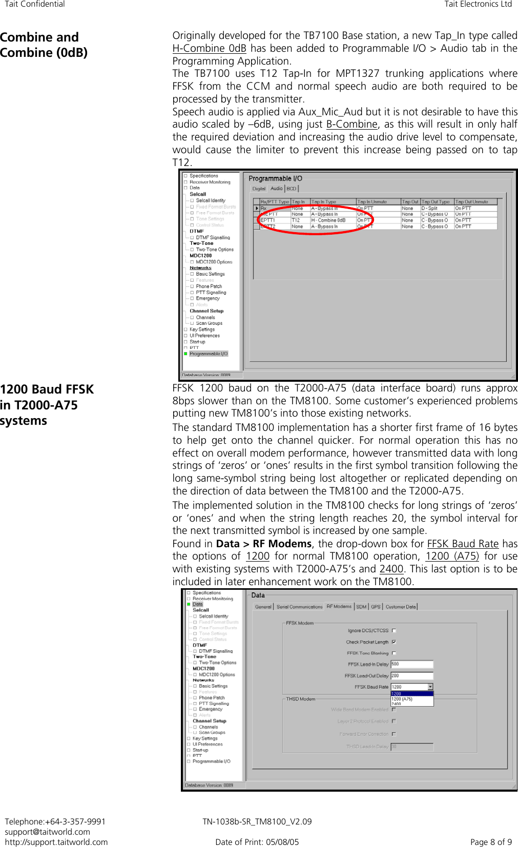 Page 8 of 9 - TECHNOTE/TM8000/TN-1038b_SR_TM8100 Firmware V2.09 And Programming Applicatio TN-1038b SR TM8100