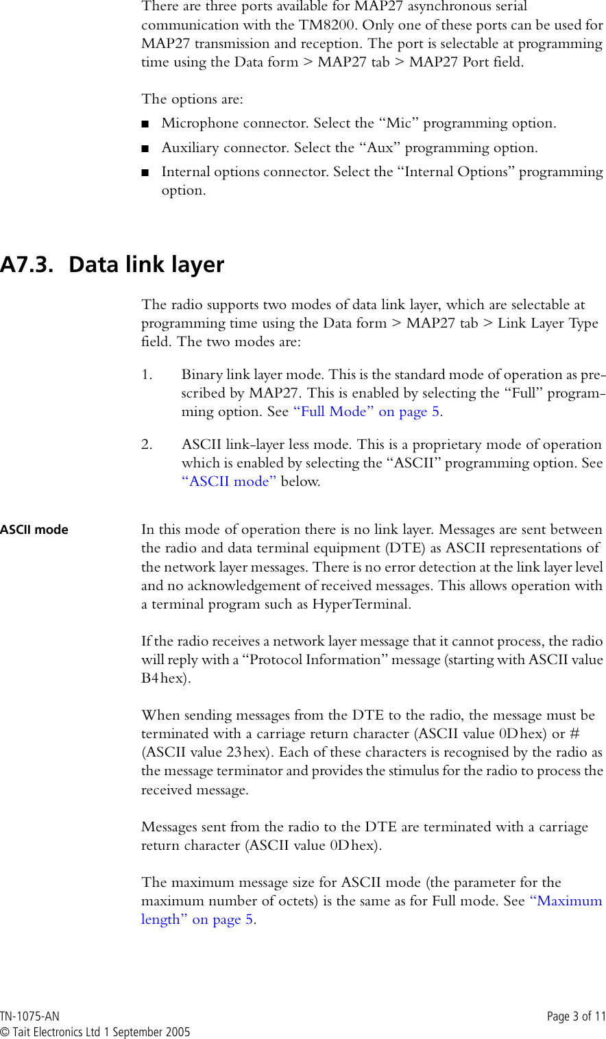 Page 3 of 11 - MAP27 Implementation Form TECHNOTE/TM8000/TN-1075-AN_TM8200 TN-1075-AN TM8200