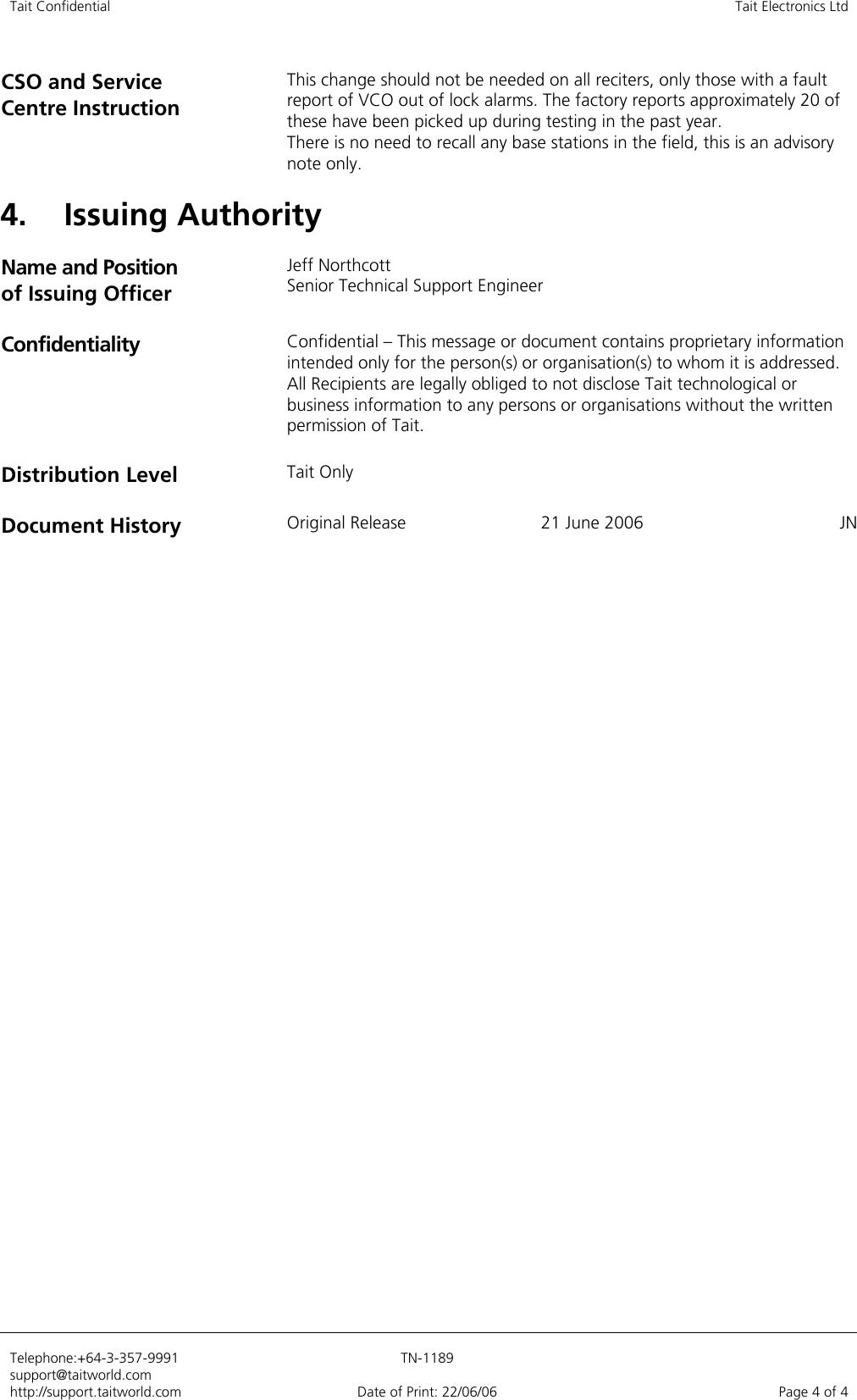 Page 4 of 4 - Introduction. TB8100 Tech Notes/Tech Notes/TN-1189 VCO Out Of Lock Alarms TN-1189