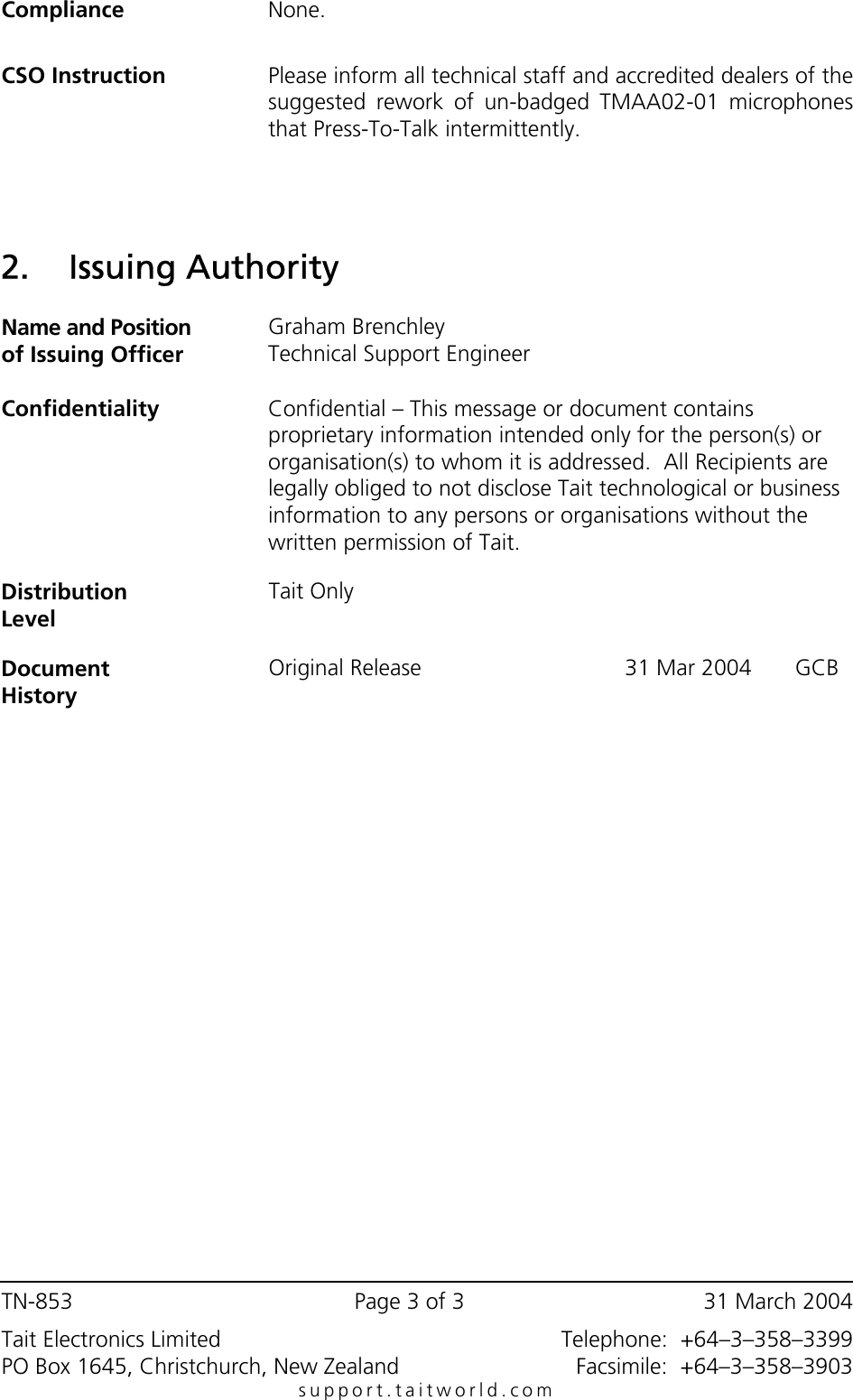 Page 3 of 3 - TN-853 TECHNOTE/TM8000/TN-853_TAIT ONLY - TMAA02-01 Rugged Microphone Rework Instru TAIT