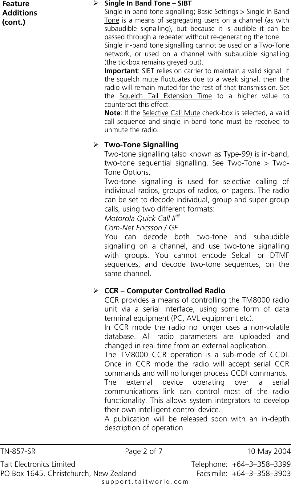 Page 2 of 7 - TECHNOTE/TM8000/TN-857b SR_TM8000 Release 3 And Upgrade Instructions TN-857b SR TM8000