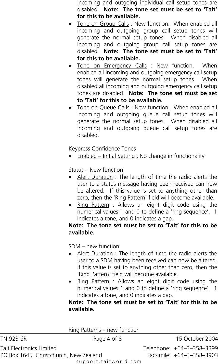 Page 4 of 8 - TN-823-SR_Orca_5000_Firmware_4_27_TOP_TPA_4_X_X TECHNOTE/TN-923-SR - Tait Orca 4030, 5035, 5040 Firmware Upgrade To 4.27 & TOP-TPA 4.0.1 TN-923-SR