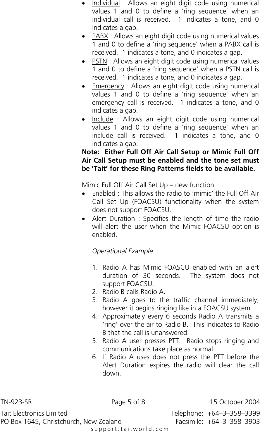 Page 5 of 8 - TN-823-SR_Orca_5000_Firmware_4_27_TOP_TPA_4_X_X TECHNOTE/TN-923-SR - Tait Orca 4030, 5035, 5040 Firmware Upgrade To 4.27 & TOP-TPA 4.0.1 TN-923-SR