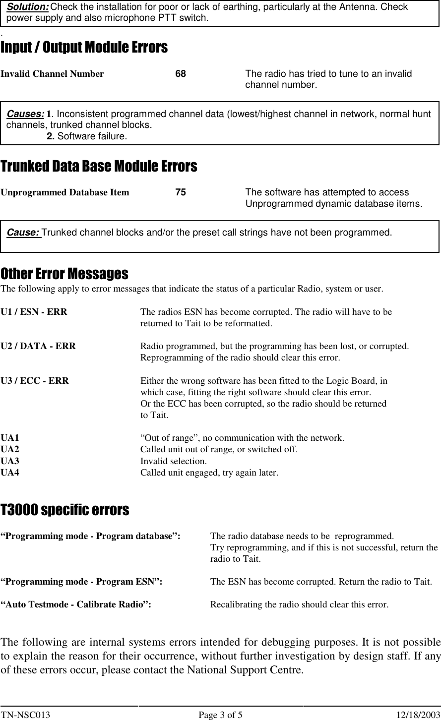 two way radio communication codes