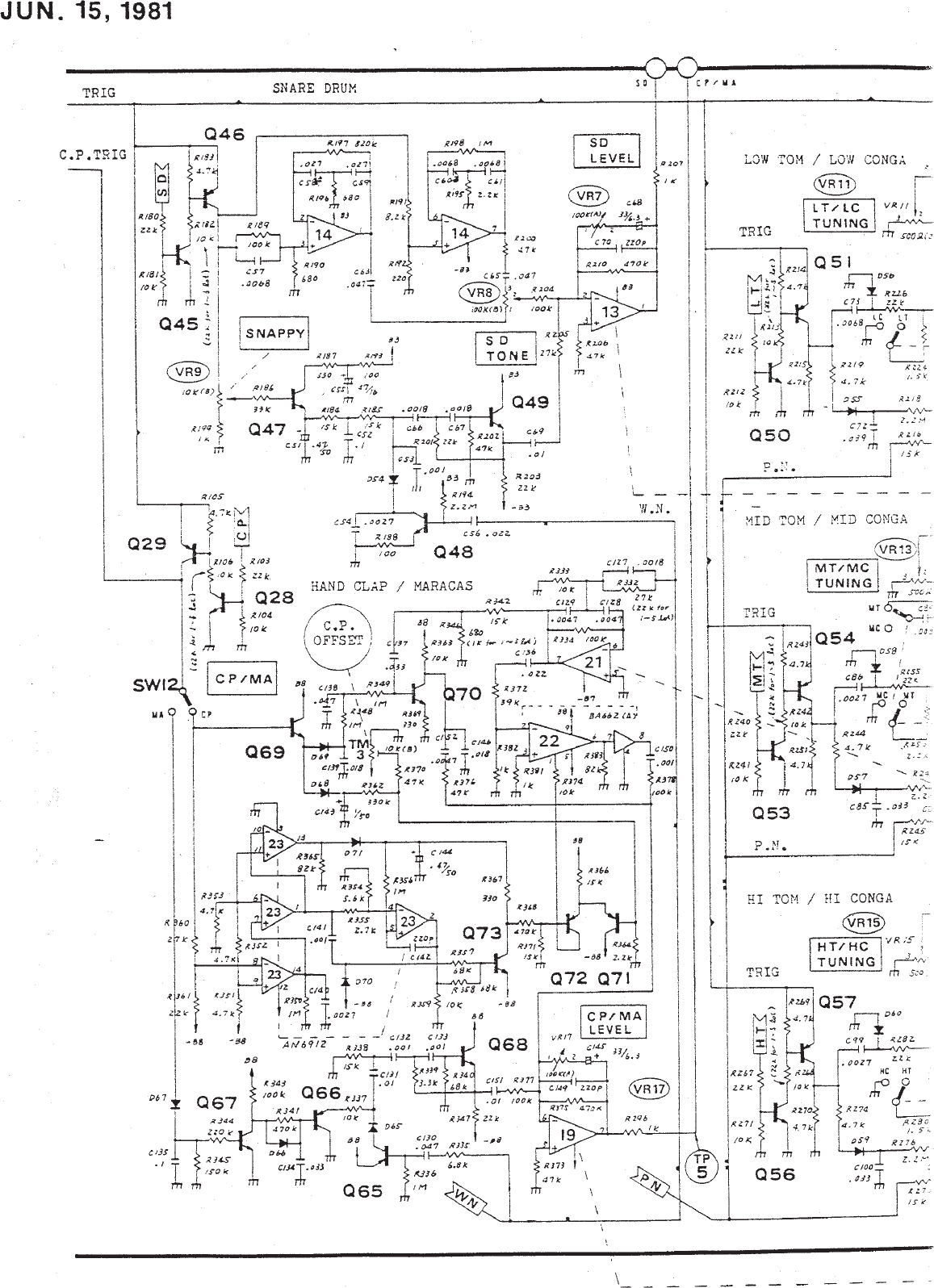 Page 5 of 6 - TR-808 Schematics (all Below)