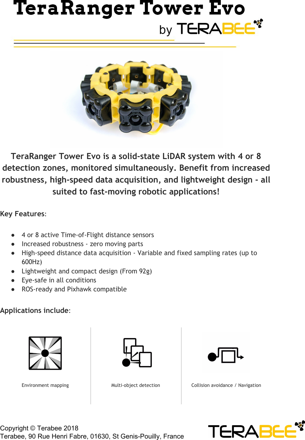 Tera Ranger Tower Evo Specification Sheet