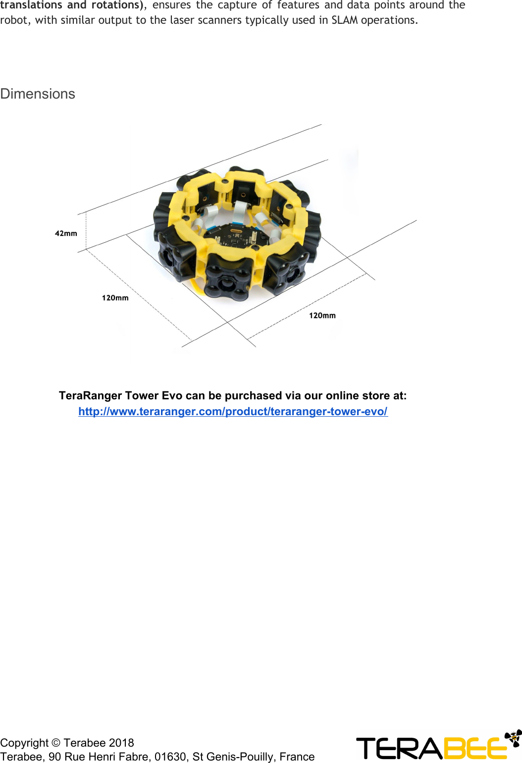 Tera Ranger Tower Evo Specification Sheet