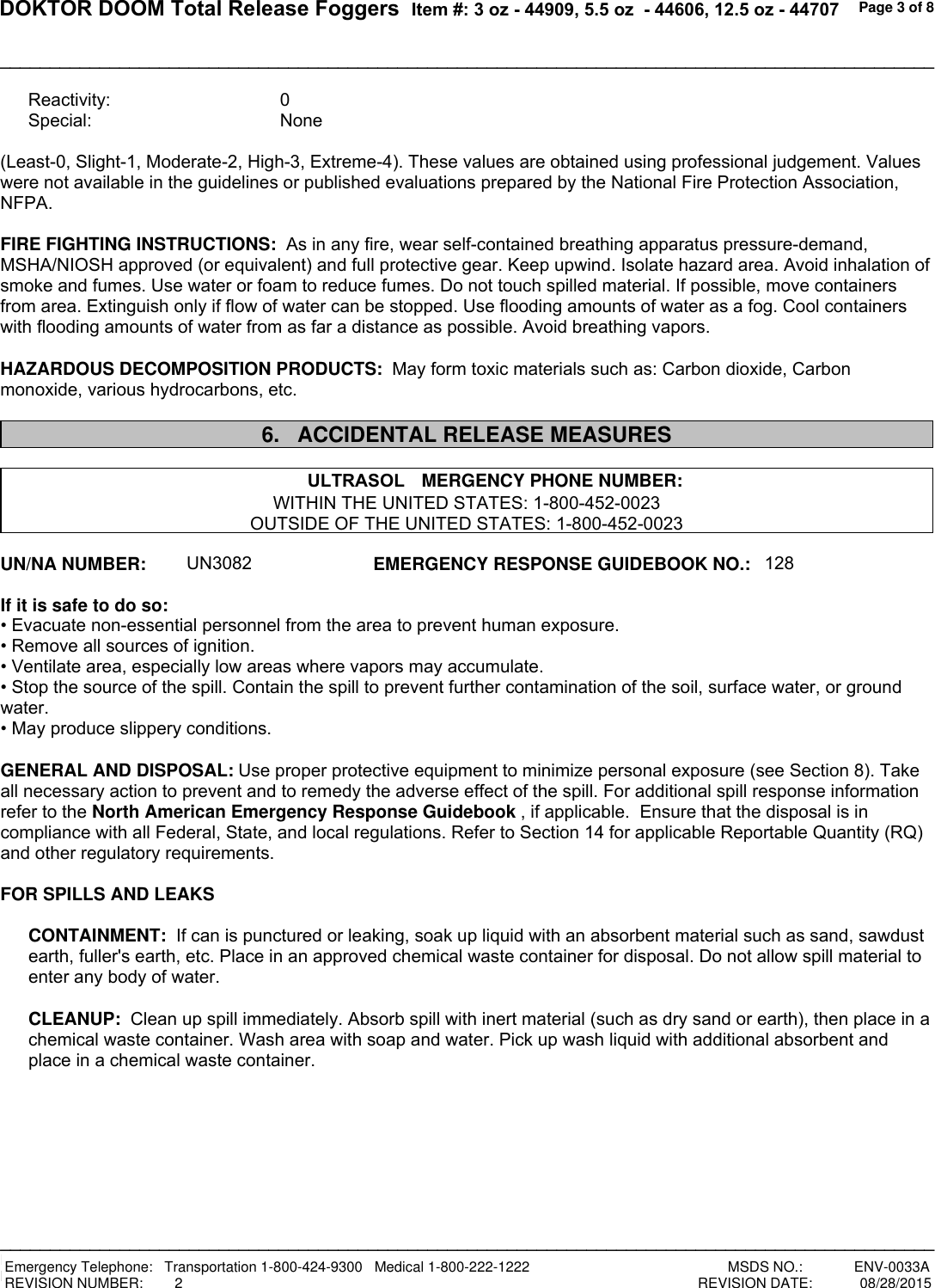 Page 3 of 8 - Total-Release-Fogger SDS