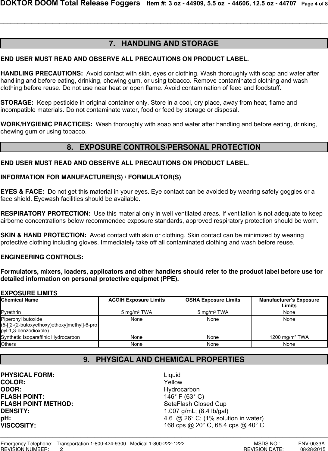 Page 4 of 8 - Total-Release-Fogger SDS
