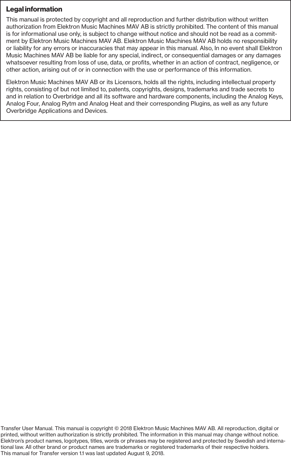 Page 2 of 10 - Elektron Transfer User Manual (English) Transfer-User-Manual ENG