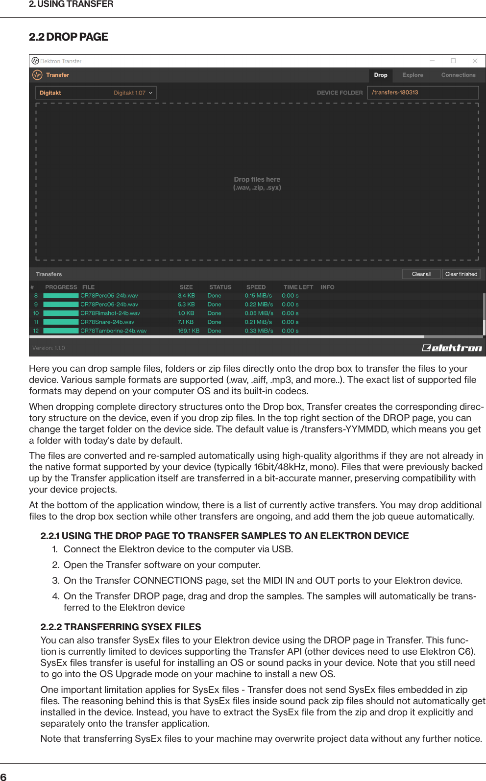 Page 6 of 10 - Elektron Transfer User Manual (English) Transfer-User-Manual ENG