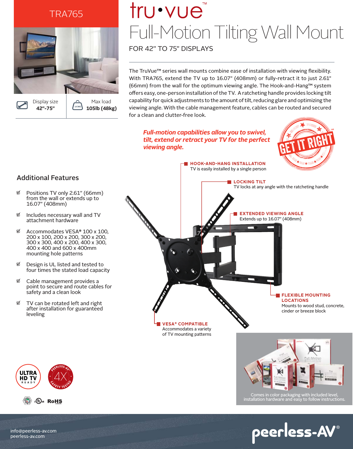 Page 1 of 2 - Trutra765 TRA765-ProductDataSheet User Manual